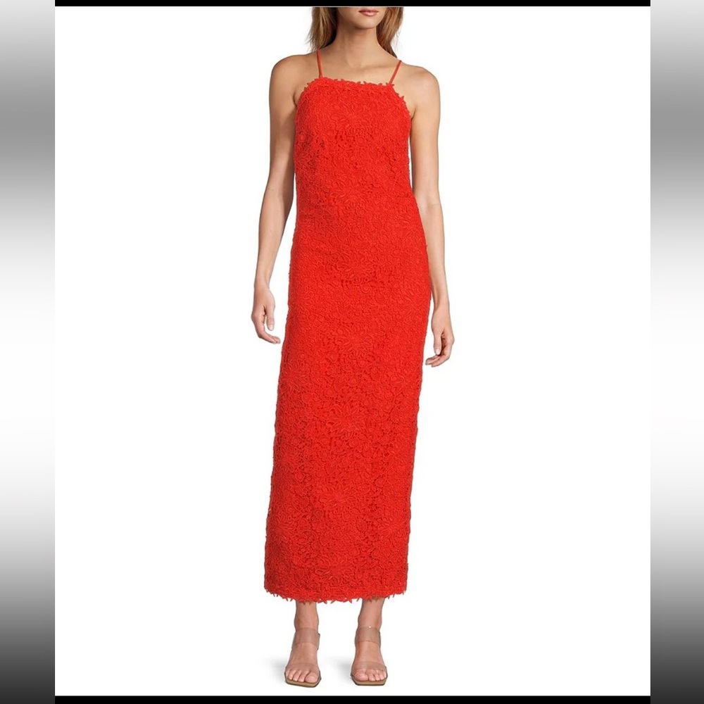 Elegant Red Textured Dress